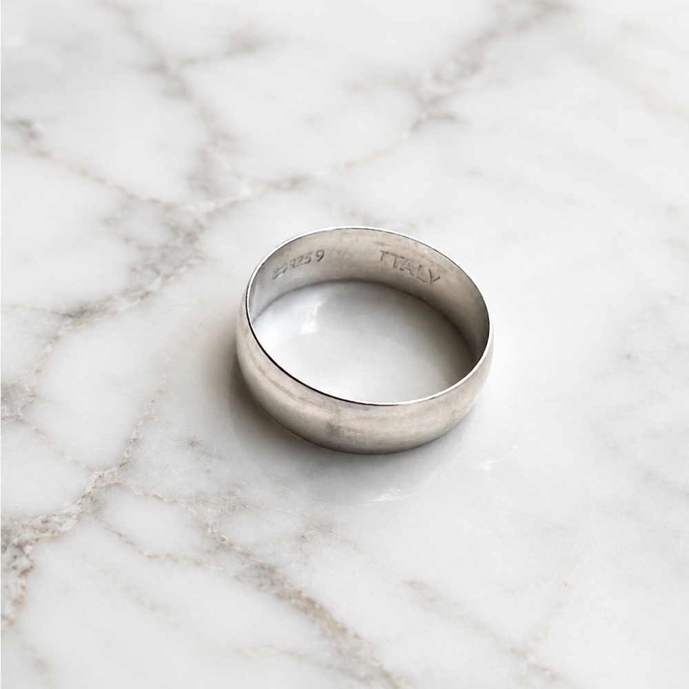 925 Sterling Silver Classic Men's Silver Band Ring Size 9 - Picture 8 of 15